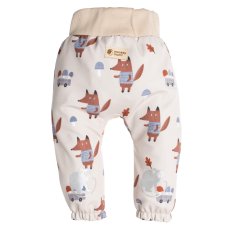 Detské softshellové nohavice s membránou Monkey Mum® - Líšky na hubách