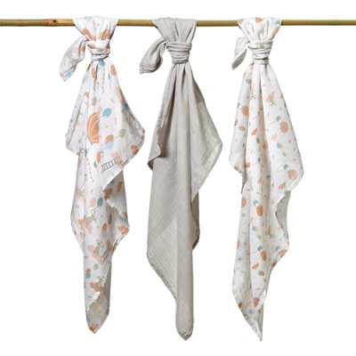 BABYONO Bamboo pelene 3 kom - sive