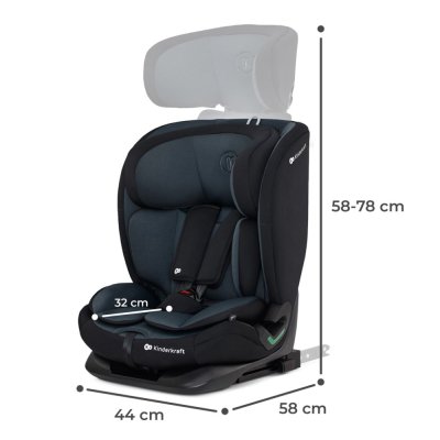 KINDERKRAFT Bilbarnstol Oneto3 i-Size 76-150cm + Isofix Grafitsvart