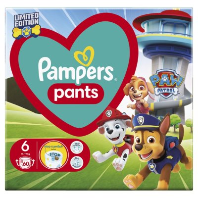 PAMPERS Pleny kalhotkové Active Baby Pants Paw Patrol vel. 6 (14-19 kg) 60 ks