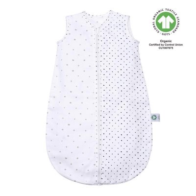 MOTHERHOOD Śpiworek muślinowy BIO Szare i Czarne Kropki 6-18 m 0,5 tog