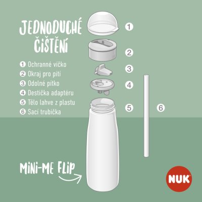 Butelka NUK Mini-Me z klapką - zielona 450ml, 12m+