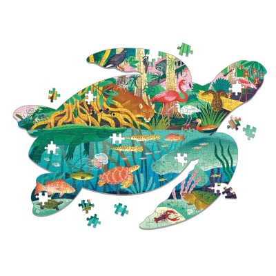 Puzzle Mudpuppy Marais en forme de tortue 300 pièces