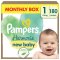 PAMPERS Pieluszki jednorazowe Harmonie Baby rozm. 1, 180 szt., 2kg-5kg