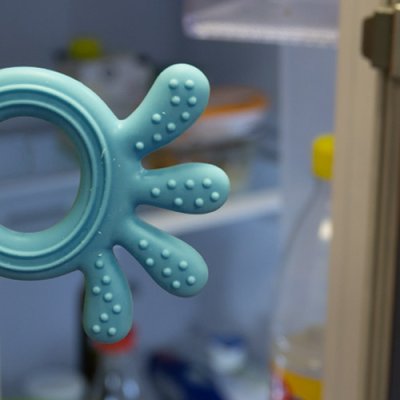 BABYONO Silikon-Beißring Octopus blau