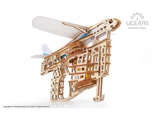 Ugears 3D drewniane mechaniczne puzzle Wyrzutnia samolotów