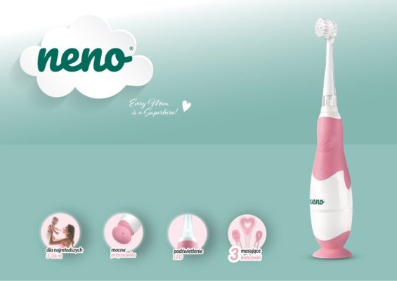 NENO Cepillo de dientes eléctrico infantil para niños Denti - rosa 3m+