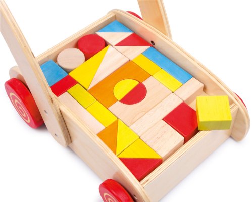small foot Lauflernwagen mit Holzbausteinen