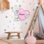 Removable children's wall sticker - Teddy bear with a heart and a name
