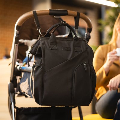 BABYONO Wickeltasche / Rucksack Modern Style black
