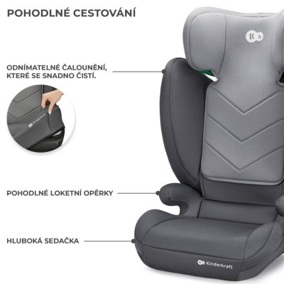 Seggiolino auto KINDERKRAFT i-Spark i-Size 100-150 cm Grigio