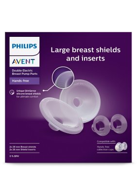 Philips AVENT Hands-Free Brustschalenaufsätze L, Silikoneinlagen