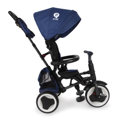 QPLAY Rowerek Trójkołowy Rito Plus Blue, 3 w 1, wiek 10-72 miesiące