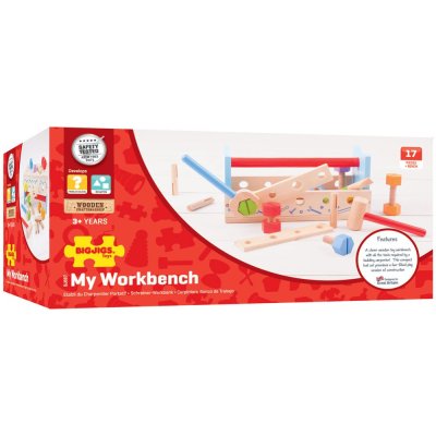 Bigjigs Toys Warsztat i skrzynka na narzędzia 2w1