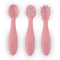 PETITE&MARS Set od 3 silikonske žlice za trening Take&Match Dusty Rose 6m+