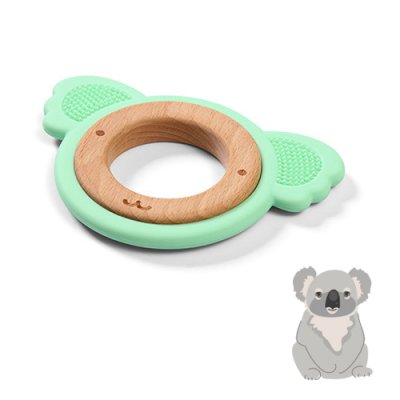 BABYONO Drewniano-silikonowy gryzak Koala