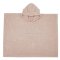 EKO Poncho bawełniane z kapturem i uszkami Powder pink 75x120 cm