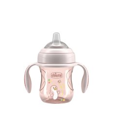 CHICCO Šalica Transition učeća s ručkama pink, 4mj+