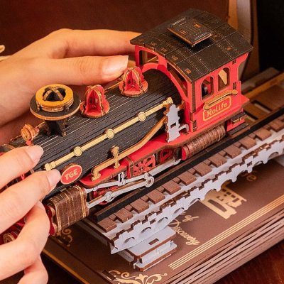 RoboTime 3D fa puzzle Könyvtámasz Történelmi gőzmozdony