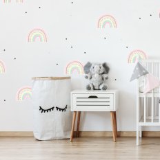 Zidne naljepnice za djevojčice - pastelne duge s točkicama