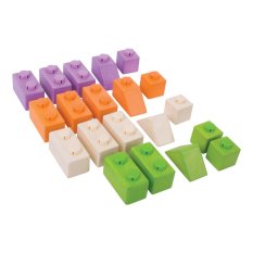 Bigjigs Baby Jeu de cubes d'assemblage en bois - Ensemble de base