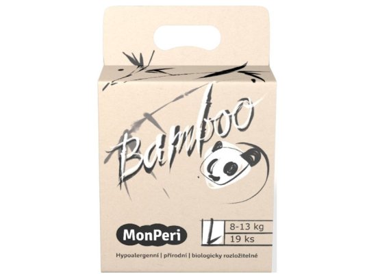 MONPERI Pieluchy bambusowe jednorazowe eco L (8-13 kg) 19 szt