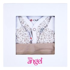 Set para recién nacidos Outlast® - blanco flores marrones claras/latte