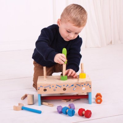 Bigjigs Toys Warsztat i skrzynka na narzędzia 2w1