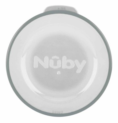 NUBY Mugg Tritan non-flowing 360° med handtag, 6 m+ ljusgrå