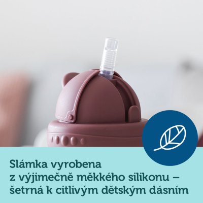 CANPOL BABIES Kubek niekapiący ze słomką i wagą 270 ml Bonjour Paris niebieski, 6m+