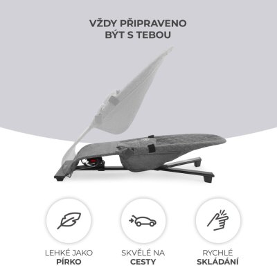 KINDERKRAFT Cadeira de balanço Mimi Cinza, até 9 kg