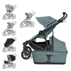 THULE Kinderwagen Urban Glide 4-Rad Mid Blue/Mid Blue Set XXL