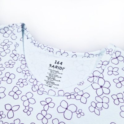 Completo bambina sottile Outlast® - fiori color menta chiaro/prugna