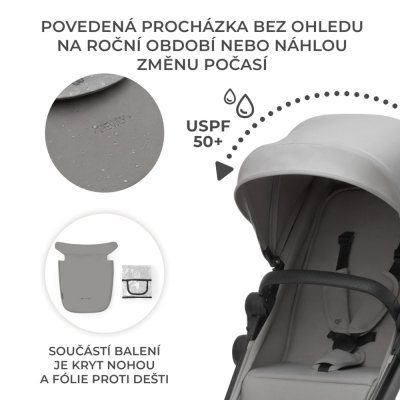 KINDERKRAFT Carrinho de Bebé Combinado 4 em 1 Newly Classic Grey + Mink PRO