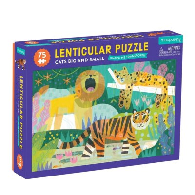 Mudpuppy Puzzle Lenticolare Gatti Piccoli e Grandi 75 Pezzi