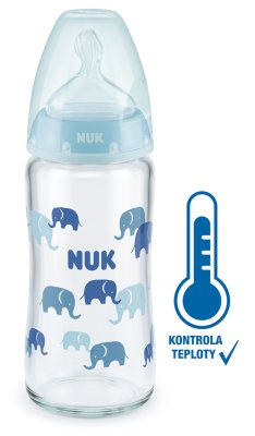 NUK FC+ Glasflasche mit Temperaturkontrolle 240 ml - Blau