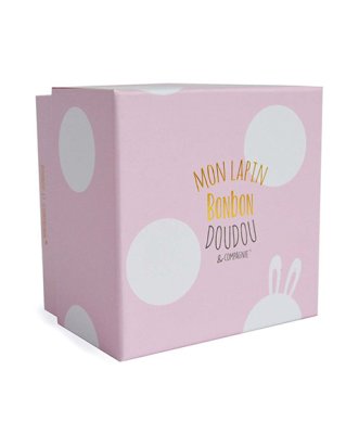 Doudou Zestaw prezentowy - Pluszowy króliczek różowy 16 cm
