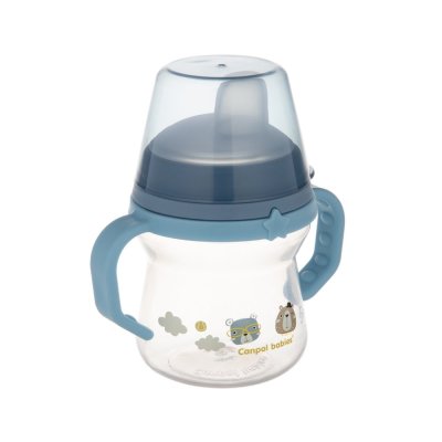 CANPOL BABIES Kubek silikonowy do picia FirstCup Bonjour Paris 150ml niebieski