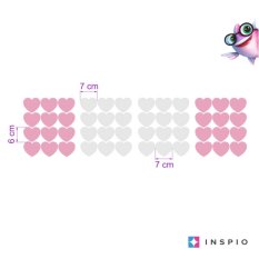 Gray and pink heart stickers for girls