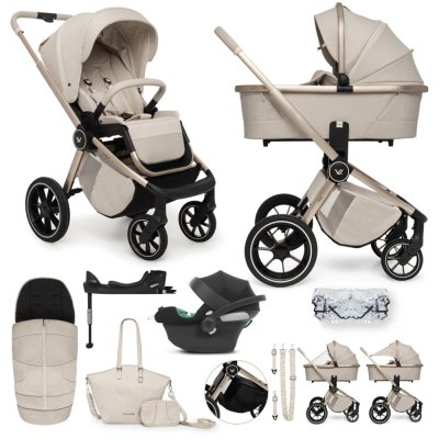 MUUVO SET Kinderwagen 4in1 Quick Boho Beige Set + CBX By CYBEX Aton B2 i-Size + Basis