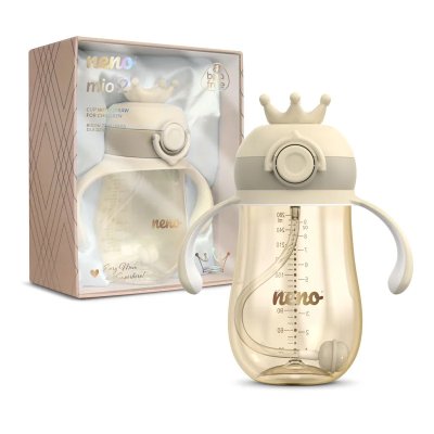 NENO Beker met rietje - crème 12m+