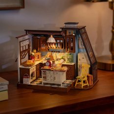 RoboTime 3D Holzbausatz Miniatur Puppenhaus Küche voller Düfte