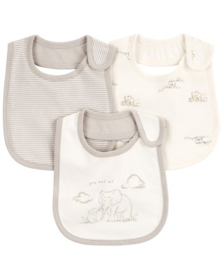 CARTER'S Bib Elephant Stripe neutral MFL 3 kom