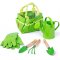 Bigjigs Toys Gartengeräte-Set im grünen Stoffbeutel