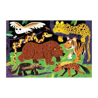 Puzzle Mudpuppy Predadores da vida selvagem - brilha no escuro 100 peças