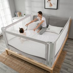Varovalo posteljo Monkey Mum® Premium - 140 cm - svetlo sivo