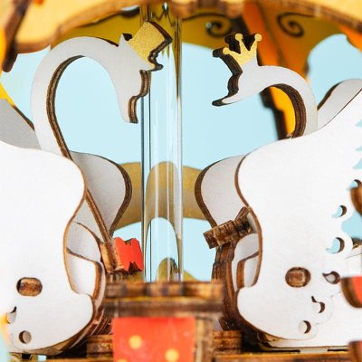 RoboTime Puzzle 3D din lemn, cutie muzicală, Caleașcă dovleac