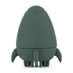 PETITE&MARS Hračka silikonová do vody s kartáčkem Splashy Rocket Misty Green 6m+