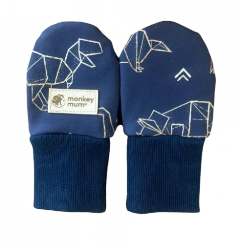 Monkey Mum® Softshell thumbless gloves with membrane - Dinosaur constellation