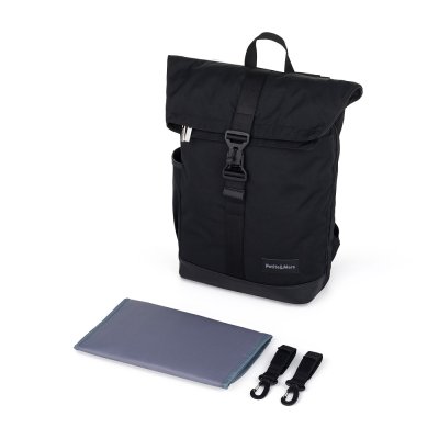 PETITE&MARS Batoh přebalovací na kočárek Jackob Absolute Black